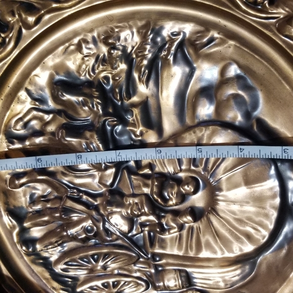 Vintage copper and brass Senic plates.  4 Copper and 3 brass - Picture 5 of 5